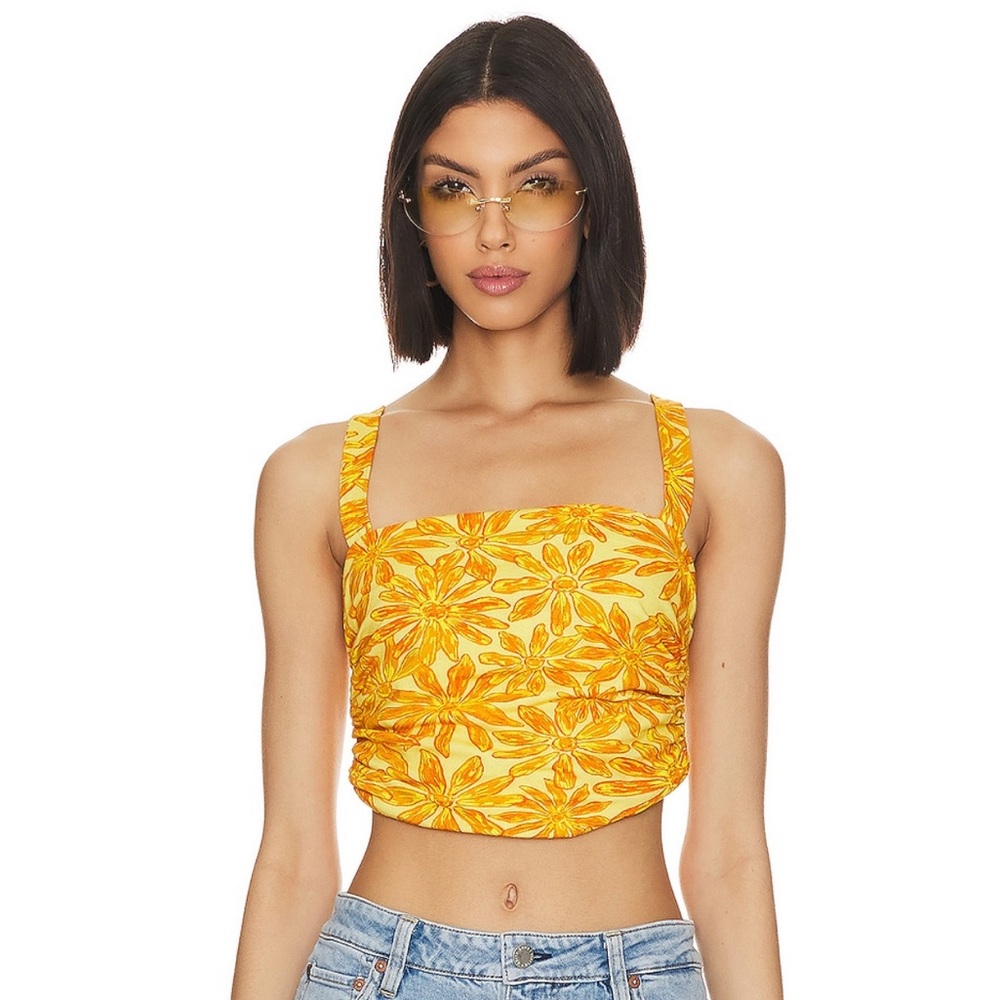 NWT Free People All Tied Up Tank in Yellow XL